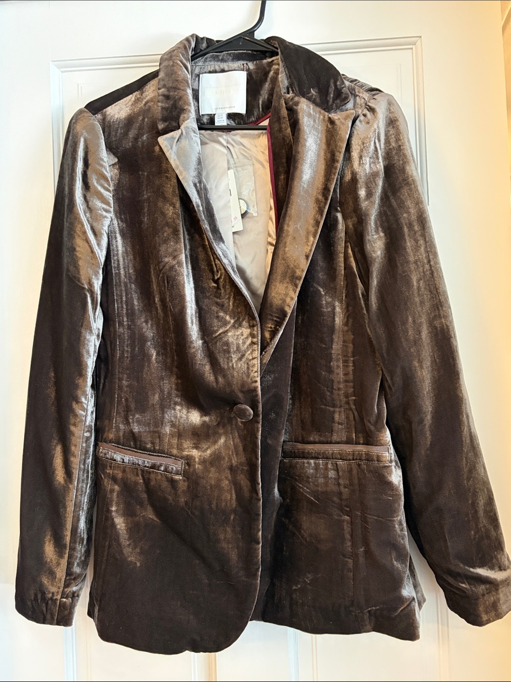 Anthropologie Brown Velvet Blazer Jacket